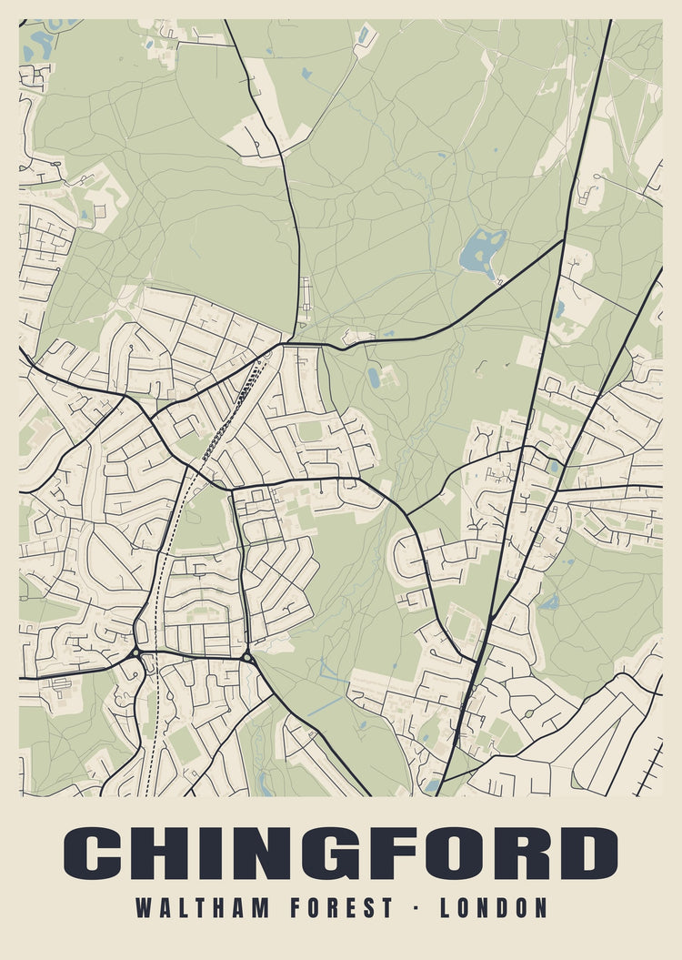Chingford Heritage Street Map Poster