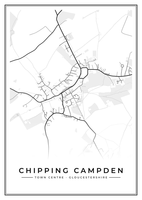 Chipping Campden Town Centre Street Map Poster