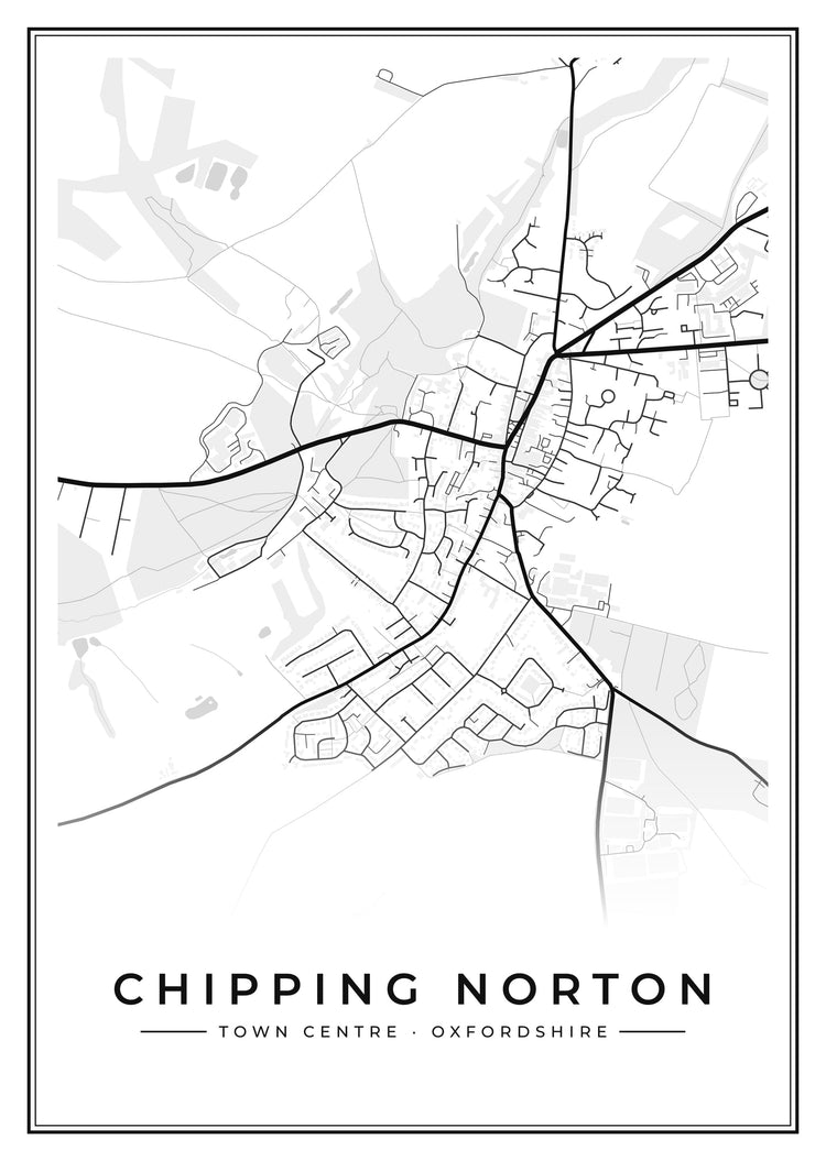 Chipping Norton Town Centre Street Map Poster