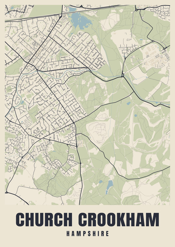 Church Crookham Street Map Poster