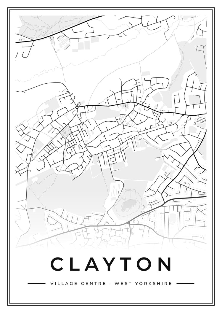 Clayton Village Centre Street Map Poster