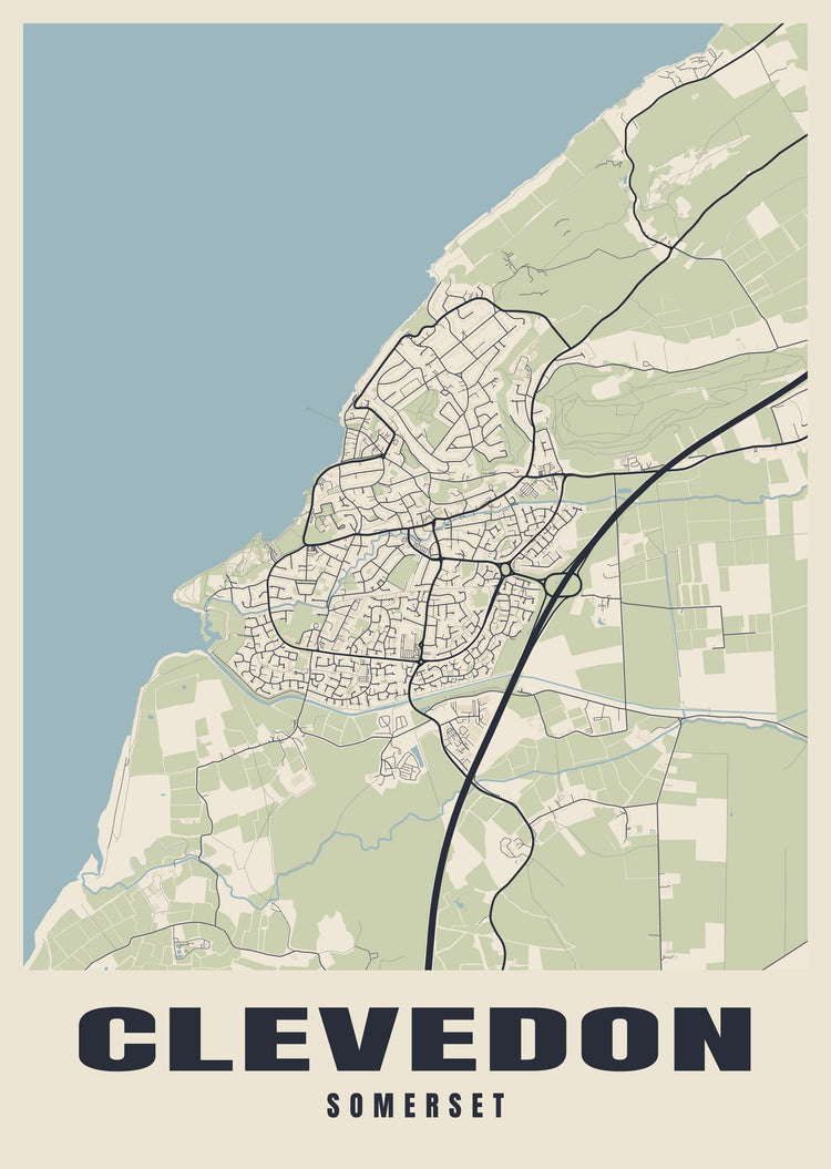 Clevedon Street Map Poster