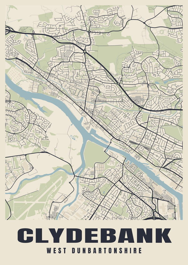 Clydebank Street Map Poster
