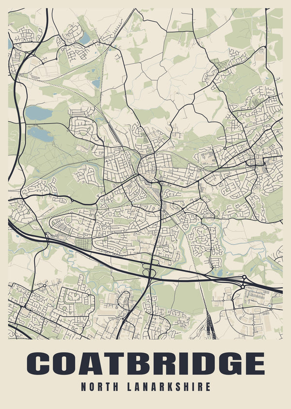 Coatbridge Street Map Poster