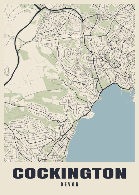 Cockington Street Map Poster