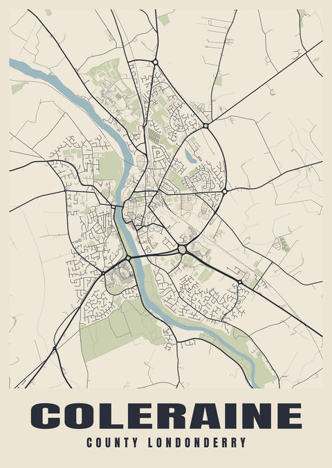 Coleraine Street Map Poster
