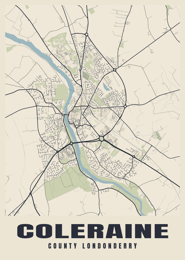 Coleraine Street Map Poster