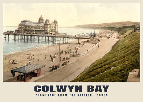 Lungomare dalla stazione, Colwyn Bay, 1890–1900 circa Stampa storica