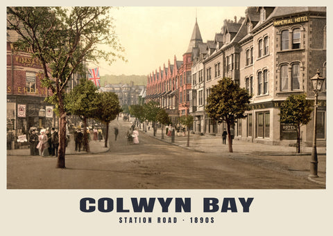 Station Road, Colwyn Bay, c. 1890–1900 Stampa storica