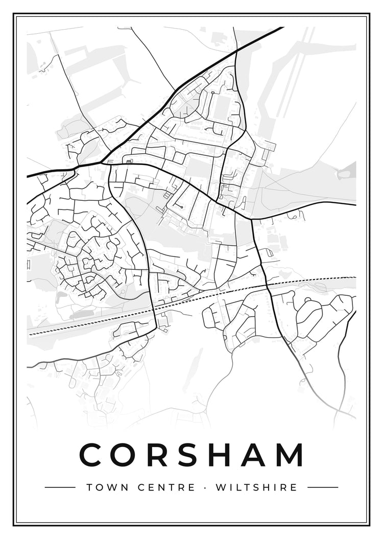 Corsham Town Centre Street Map Poster