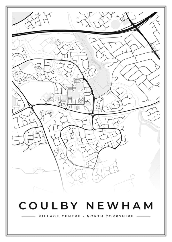 Coulby Newham Village Centre Street Map Poster