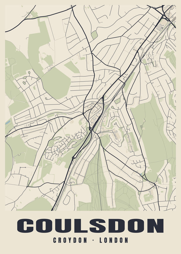 Coulsdon Heritage Street Map Poster