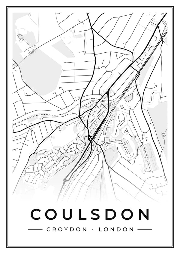 Coulsdon Street Map Poster