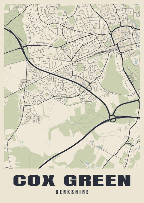 Cox Green Street Map Poster