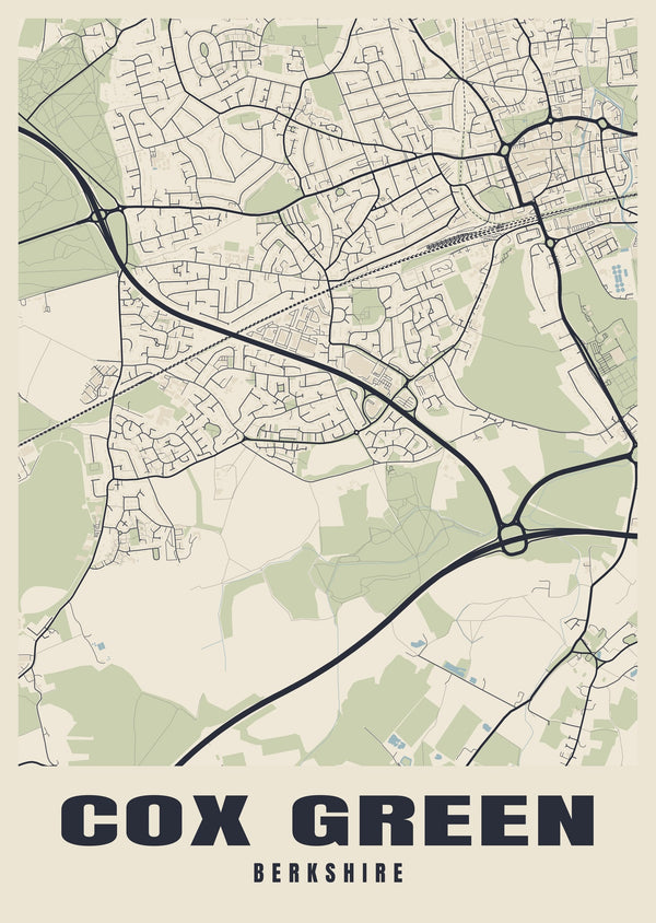 Cox Green Street Map Poster