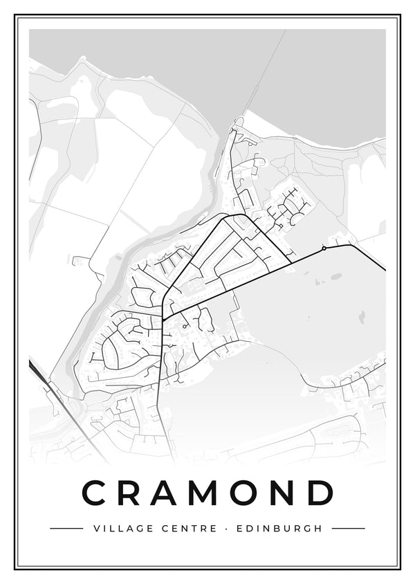 Cramond Village Centre Street Map Poster