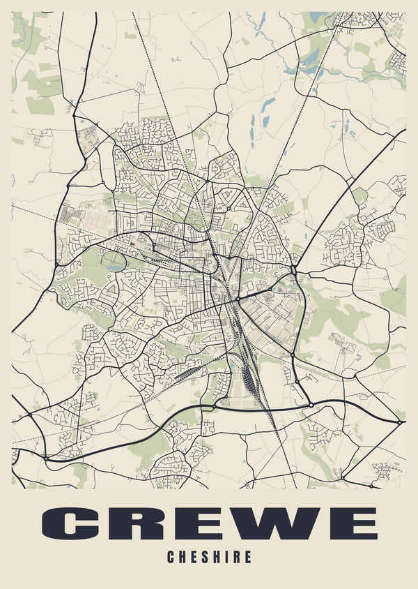 Crewe Street Map Poster