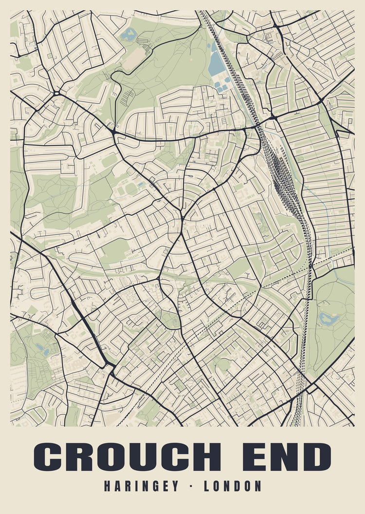 Crouch End Heritage Street Map Poster