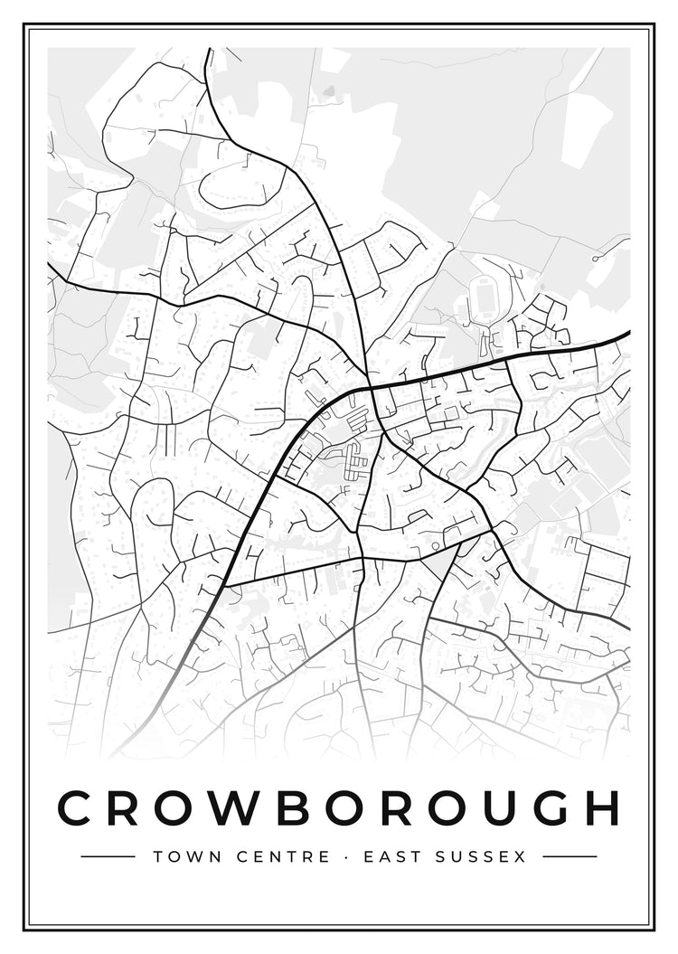Crowborough Town Centre Street Map Poster