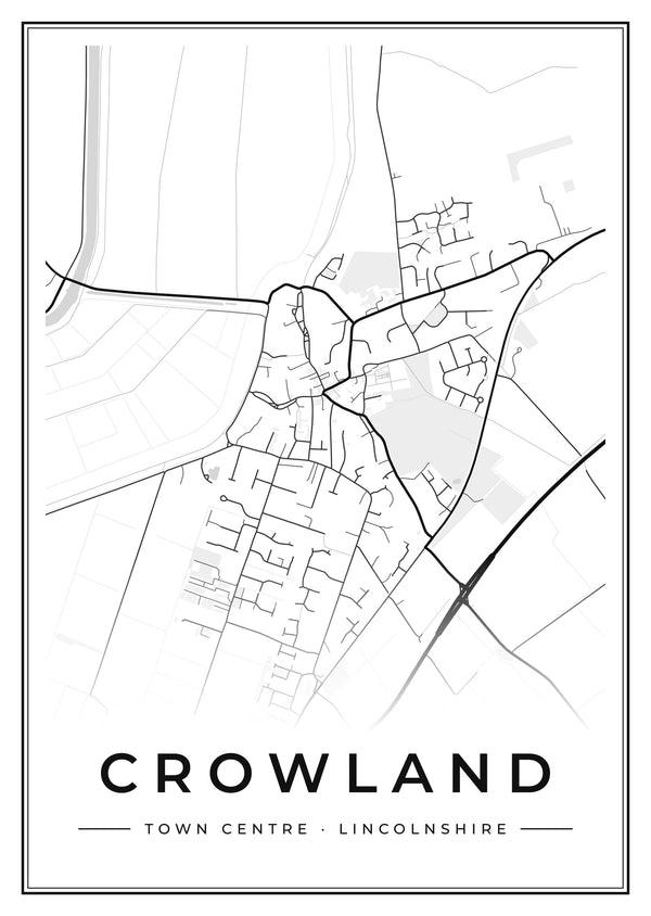 Crowland Town Centre Street Map Poster