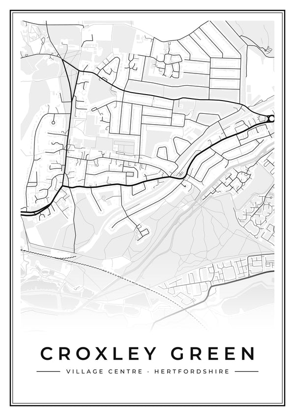 Croxley Green Village Centre Street Map Poster