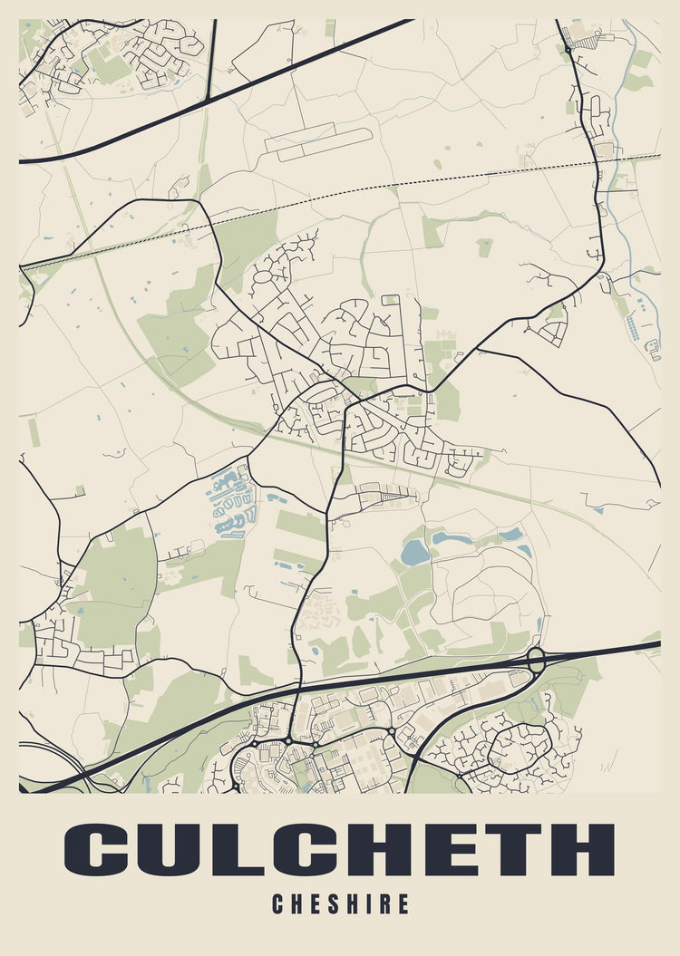 Culcheth Street Map Poster