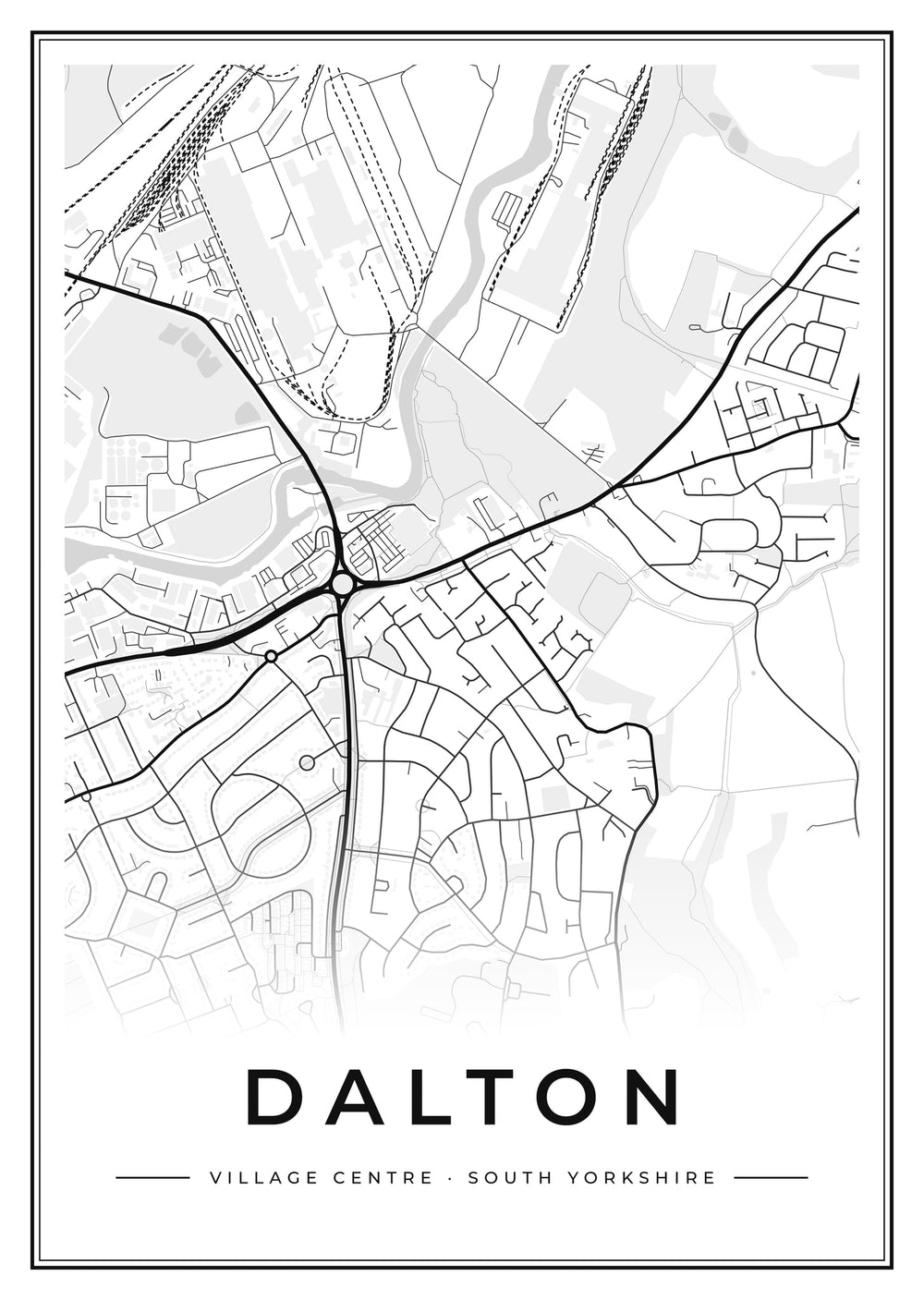 Dalton Village Centre Street Map Poster