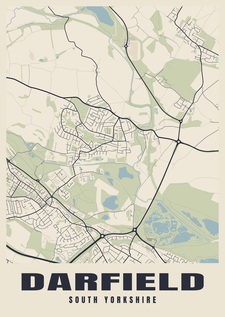 Darfield Street Map Poster