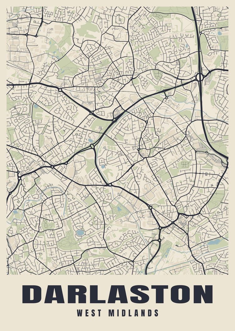 Darlaston Street Map Poster