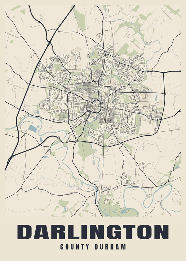 Darlington Street Map Poster
