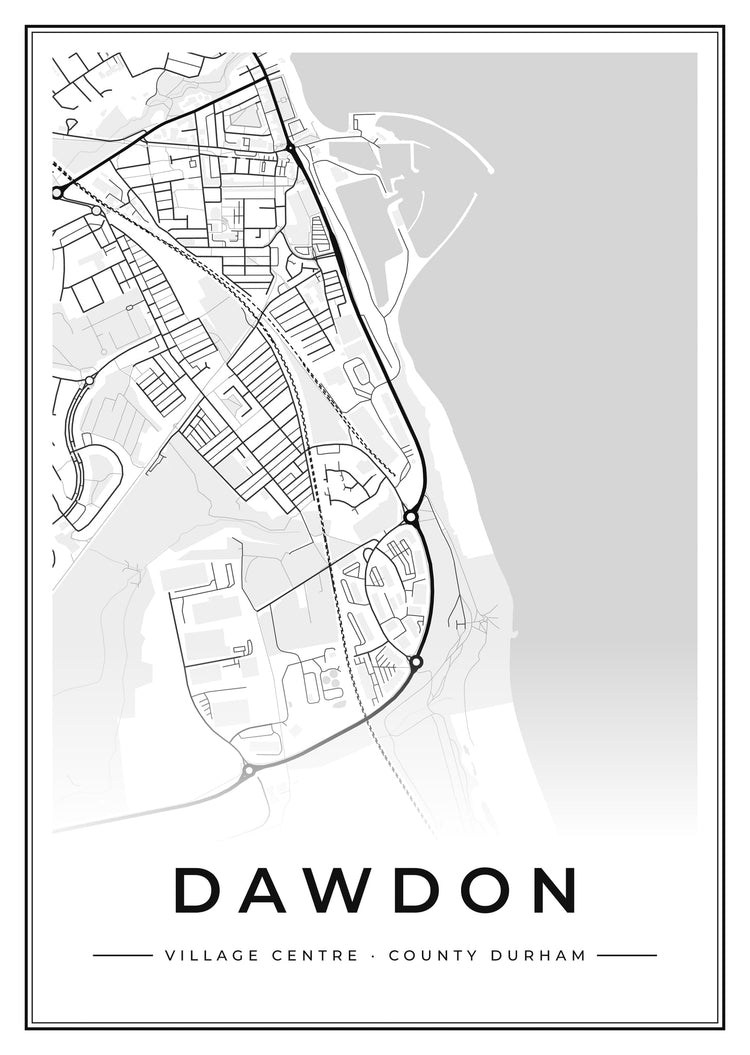 Dawdon Village Centre Street Map Poster