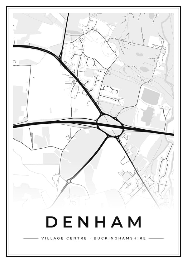 Denham Village Centre Street Map Poster