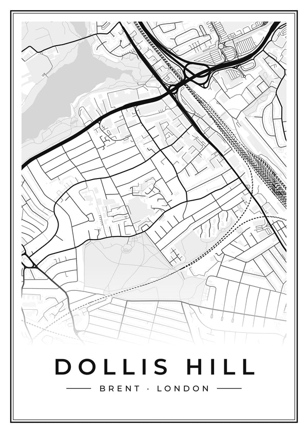 Dollis Hill Street Map Poster