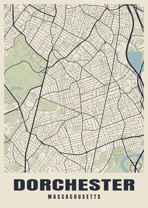 Dorchester Street Map Poster