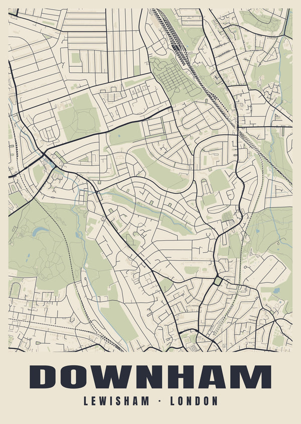 Downham Heritage Street Map Poster