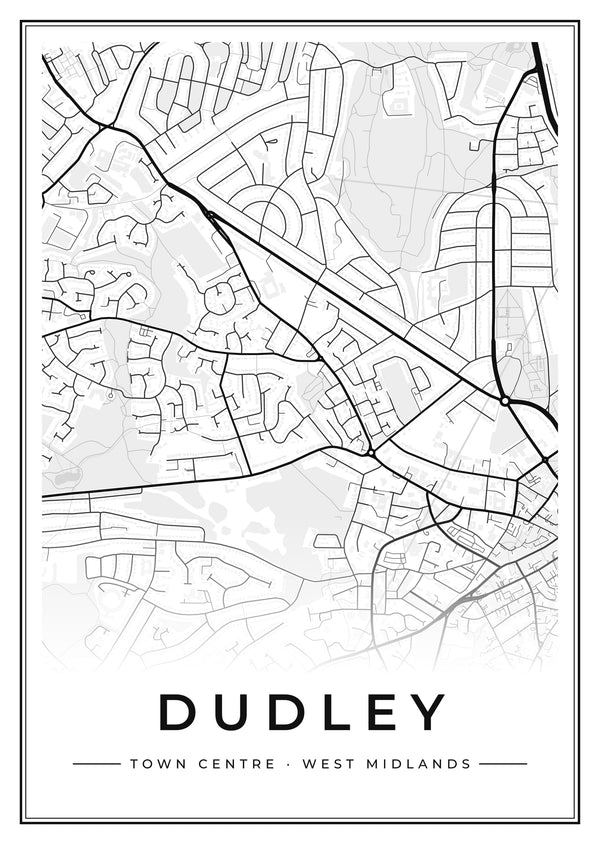 Dudley Town Centre Street Map Poster