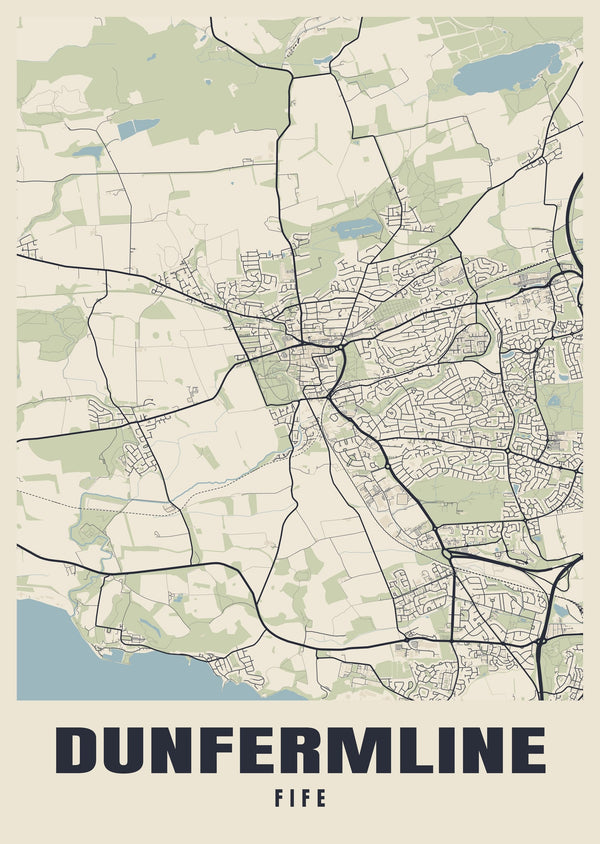 Dunfermline Street Map Poster