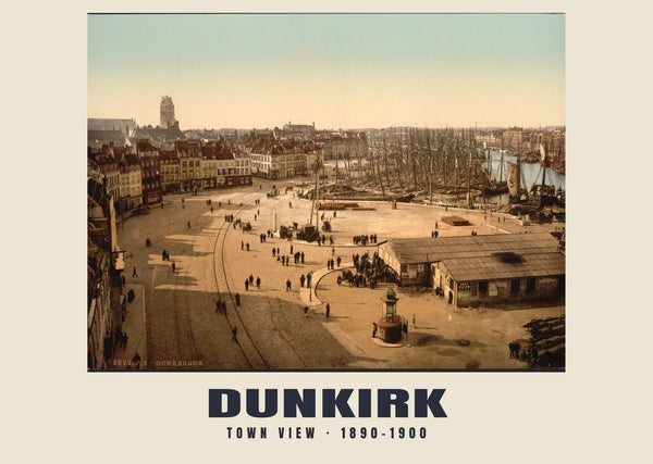Vue de la ville, Dunkerque — 1890–1900 · Tirage photochrome ancien