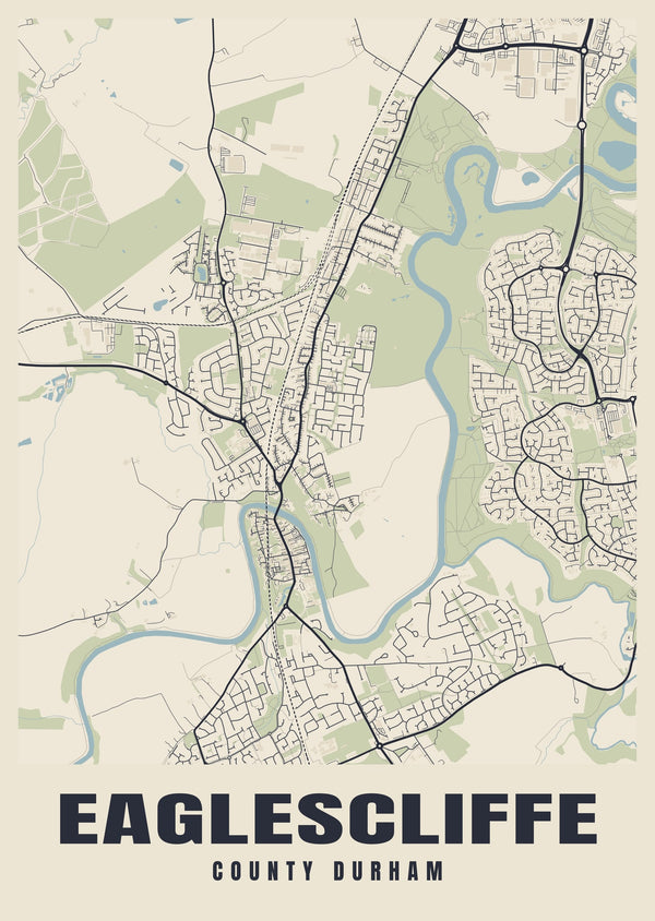 Eaglescliffe Street Map Poster