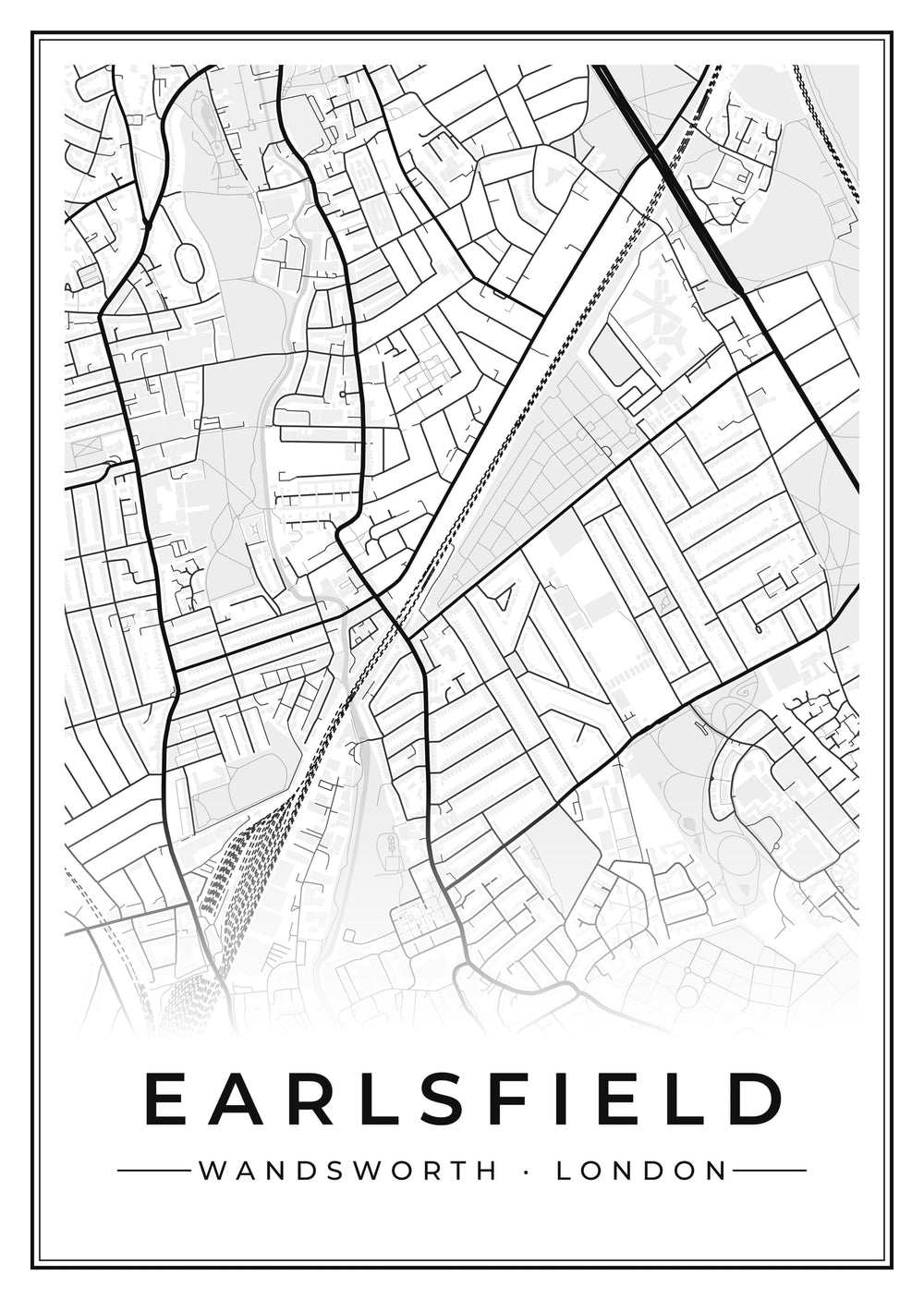 Earlsfield Street Map Poster