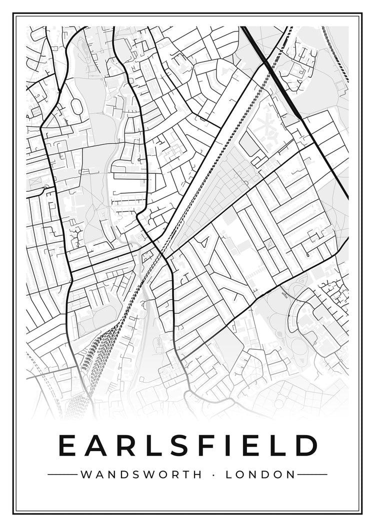 Earlsfield Street Map Poster