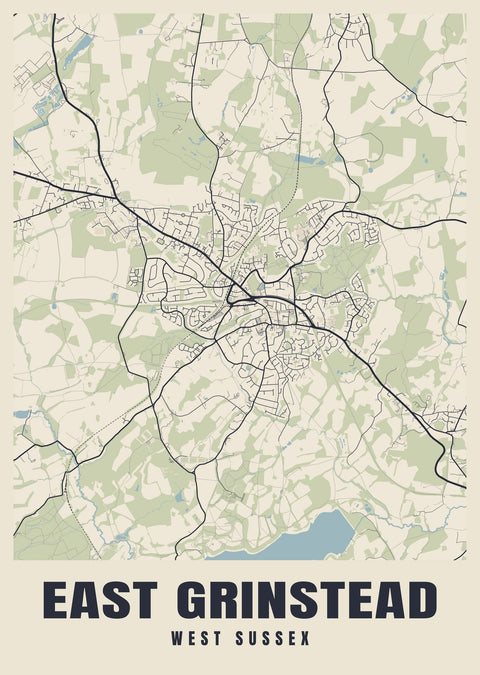 East Grinstead Street Map Poster