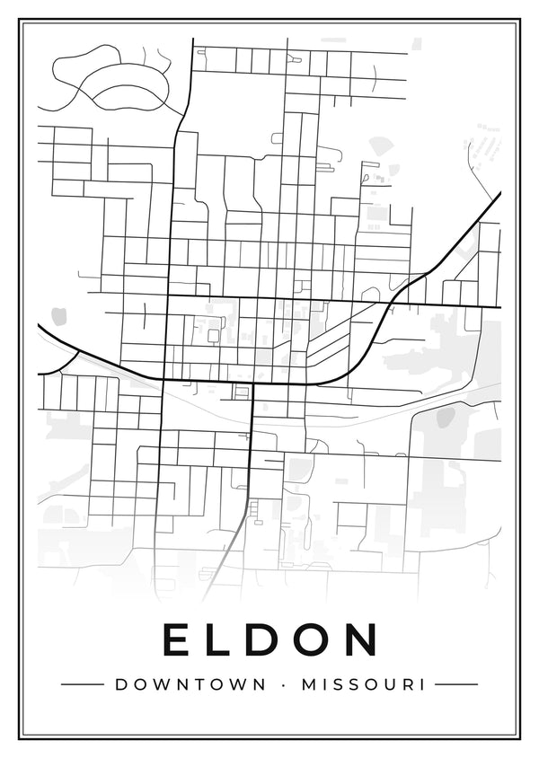 Eldon Downtown Street Map Poster