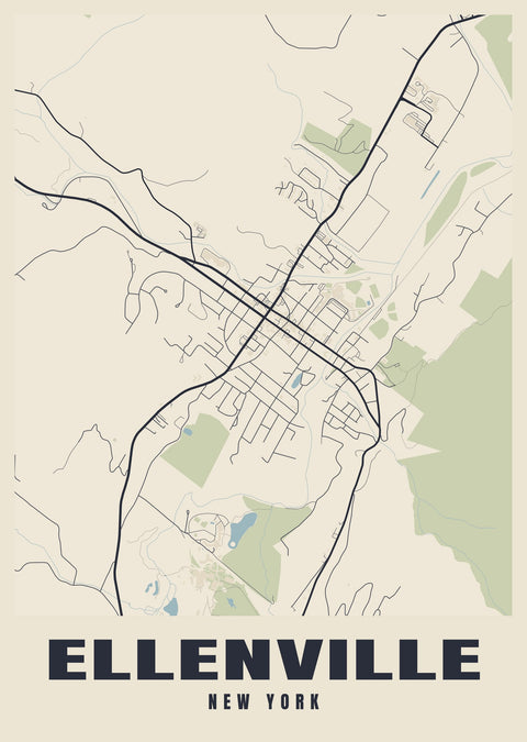 Ellenville Street Map Poster