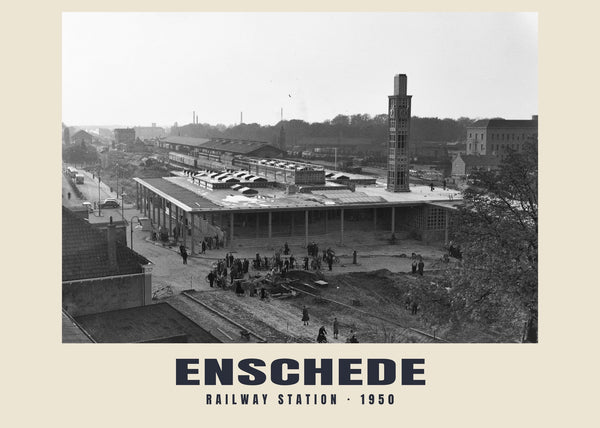 Stazione ferroviaria, Enschede — 1950 · Stampa fotografica storica