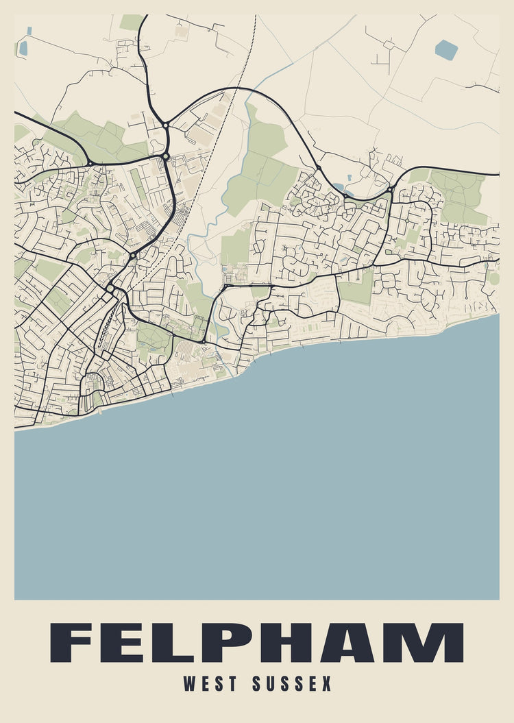 Felpham Street Map Poster