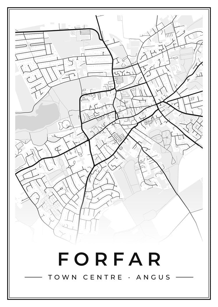 Forfar Town Centre Street Map Poster