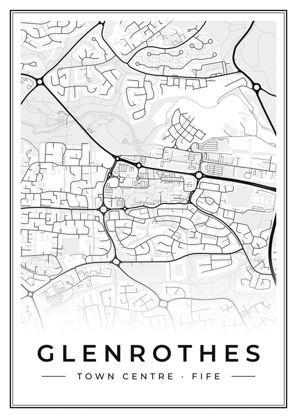 Glenrothes Town Centre Street Map Poster
