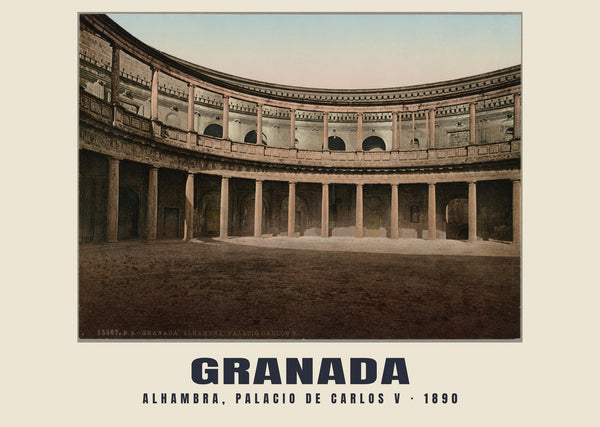 Alhambra, Palacio de Carlos V, Granada — 1890 · Stampa di fotocromo d’epoca