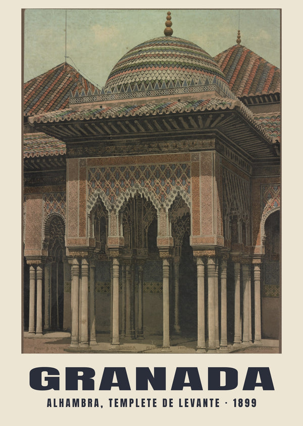 Alhambra, Templete de Levante, Granada — 1899 · Stampa di fotocromo d’epoca